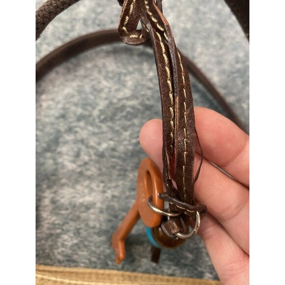 Canvas And Fabric Fossil Key Tote Shoulder Bag Purse - Picture 5 of 13